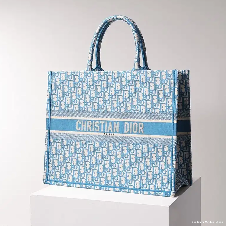 Cheap Canvas Blue Tote Dior Motif Oblique Book Light 0413 Hot Sale